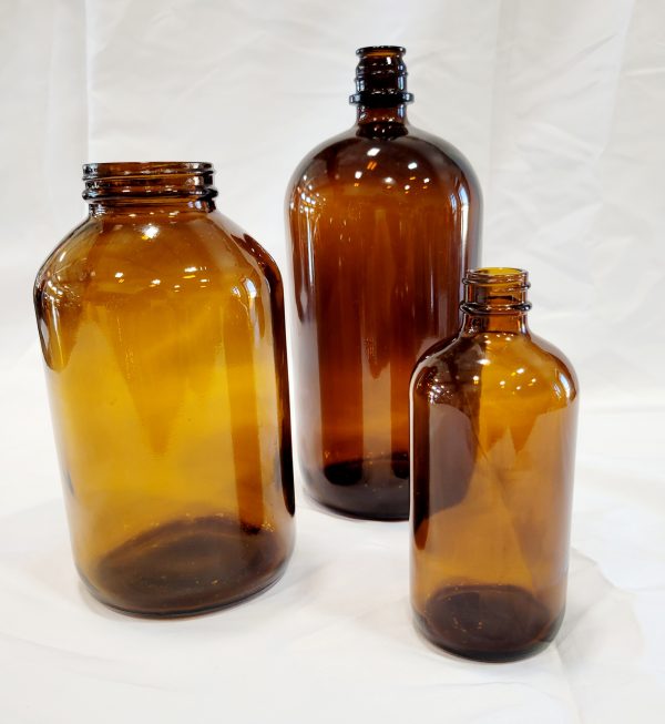 3pc Amber Bottle Set